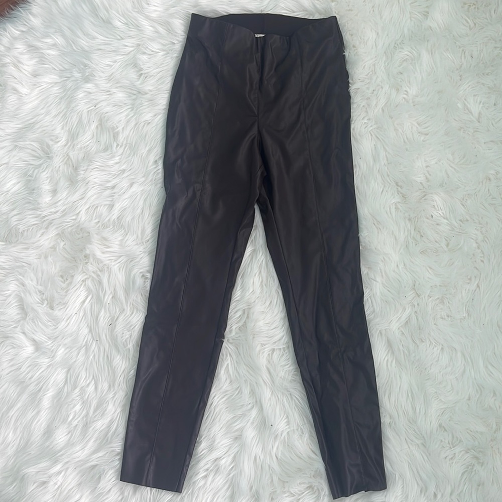 Leather pants, stretchy and soft on the inside